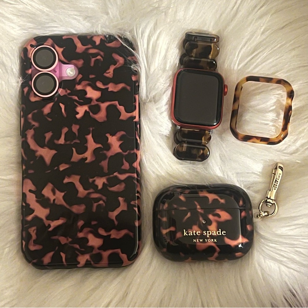 Kate Spade airpods case Tortoiseshell Phone Case and watch-strap and case set - Picture 2 of 3